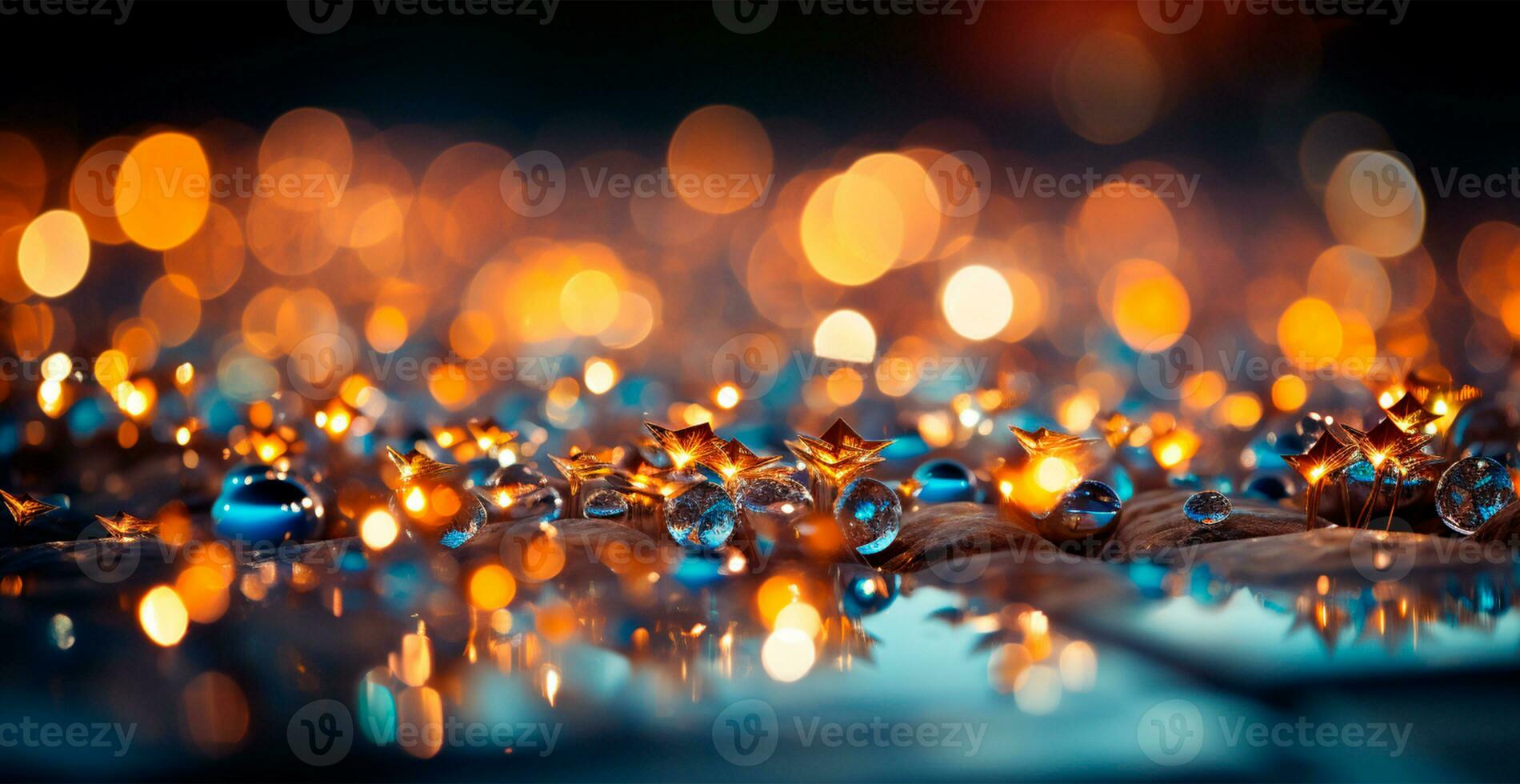 New Year - Christmas holiday blurred bokeh background - AI generated image photo