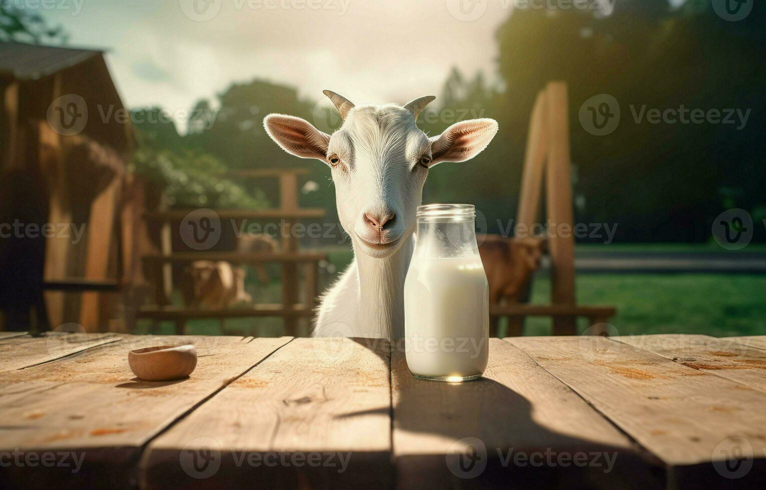 Fresh milk goat. Generate Ai photo