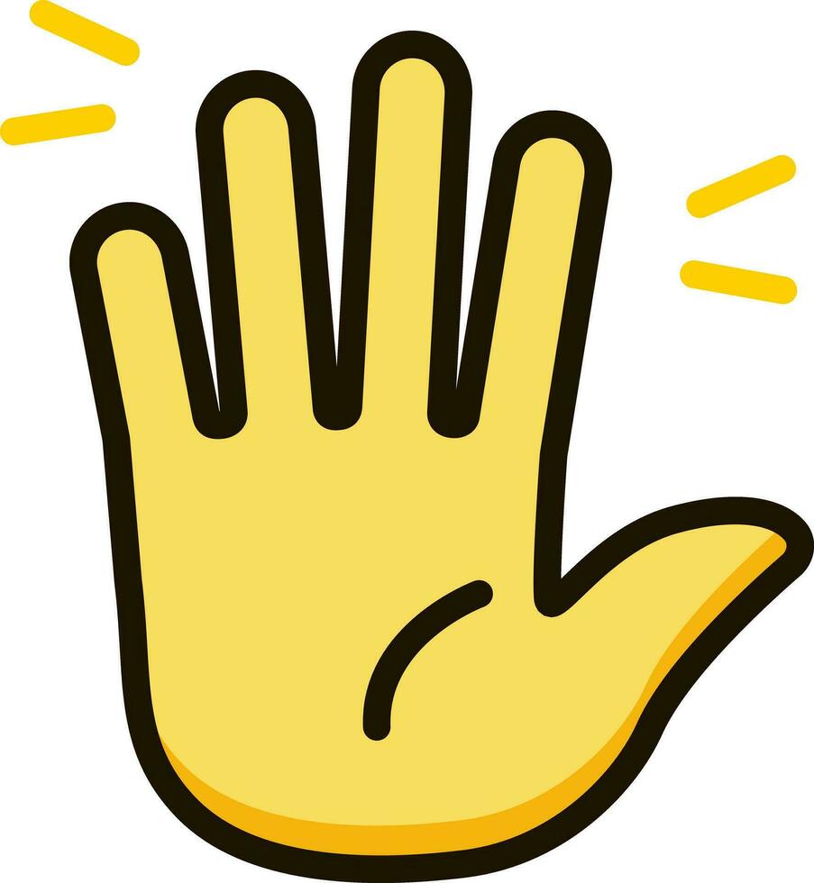 levantamiento mano icono emoji pegatina vector