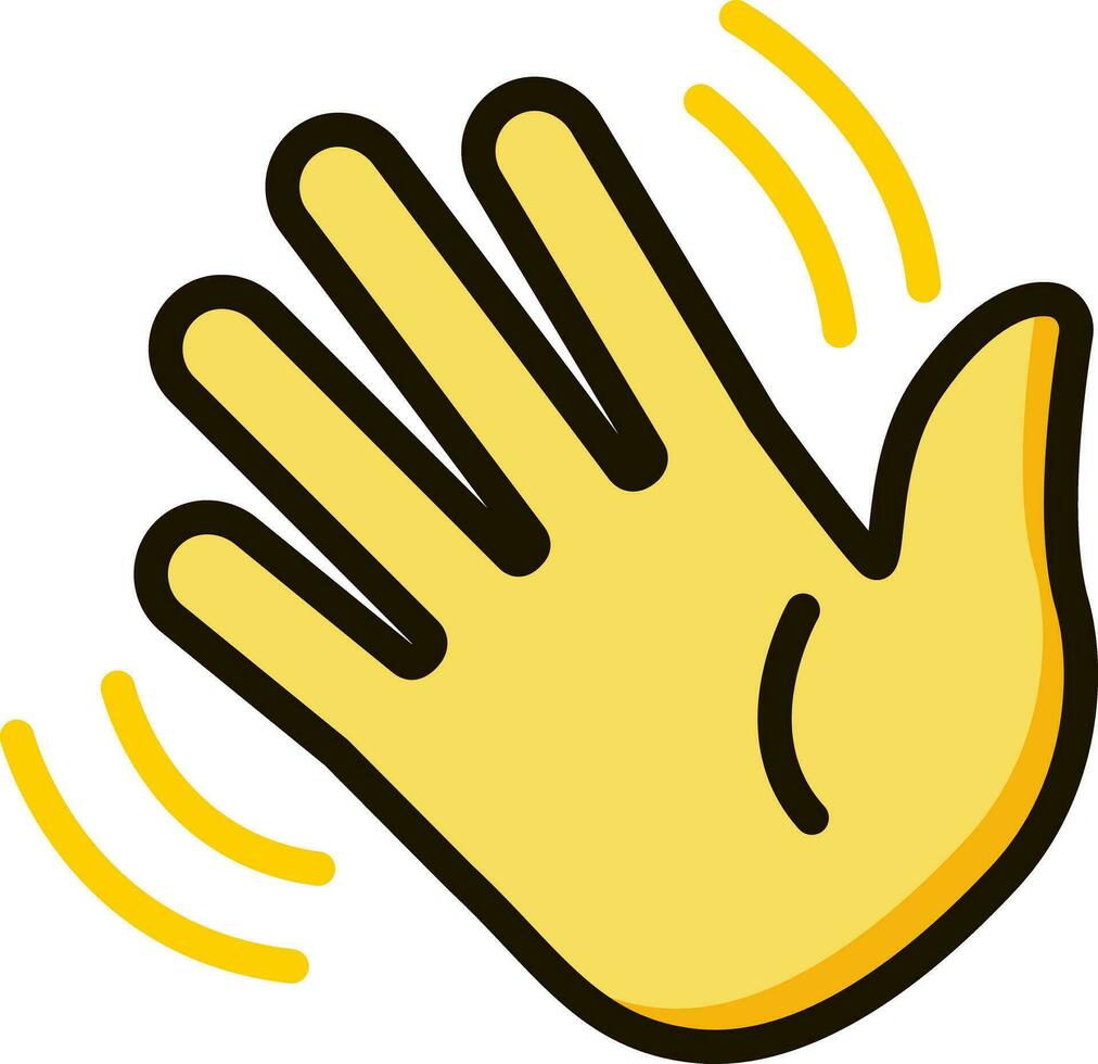 waving hand icon emoji sticker vector