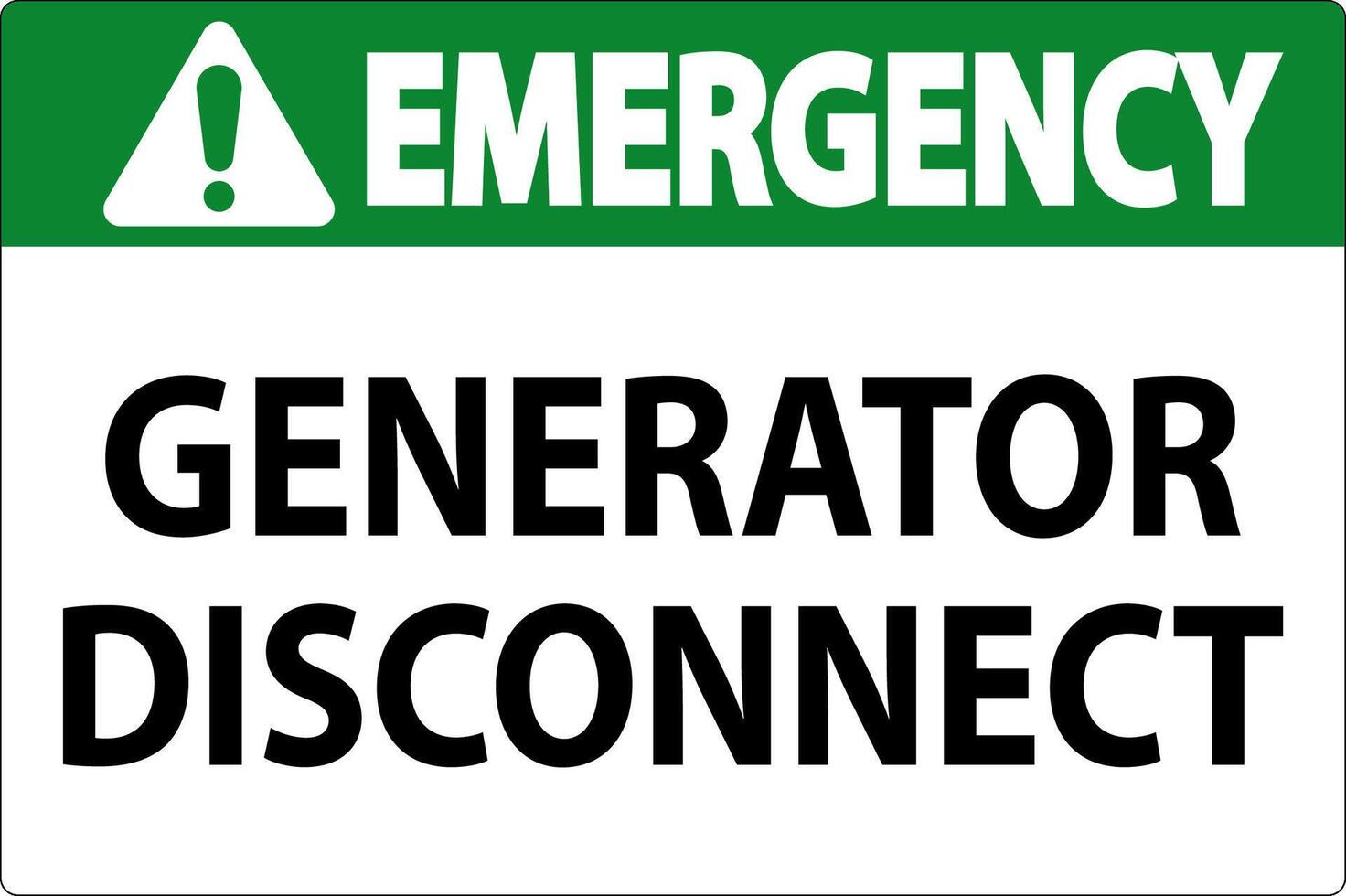 Emergency Sign Generator Disconnect vector