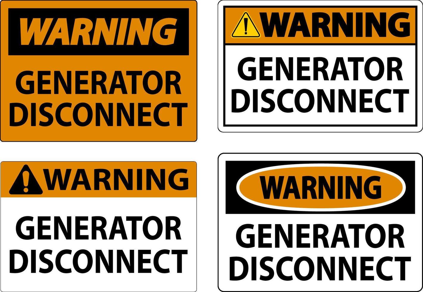 Warning Sign Generator Disconnect vector