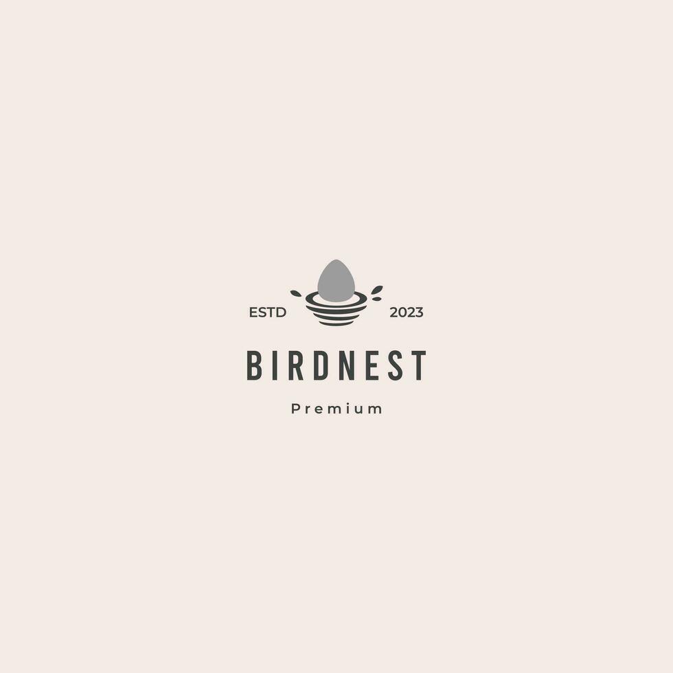 bird nest logo design retro hipster vintage vector