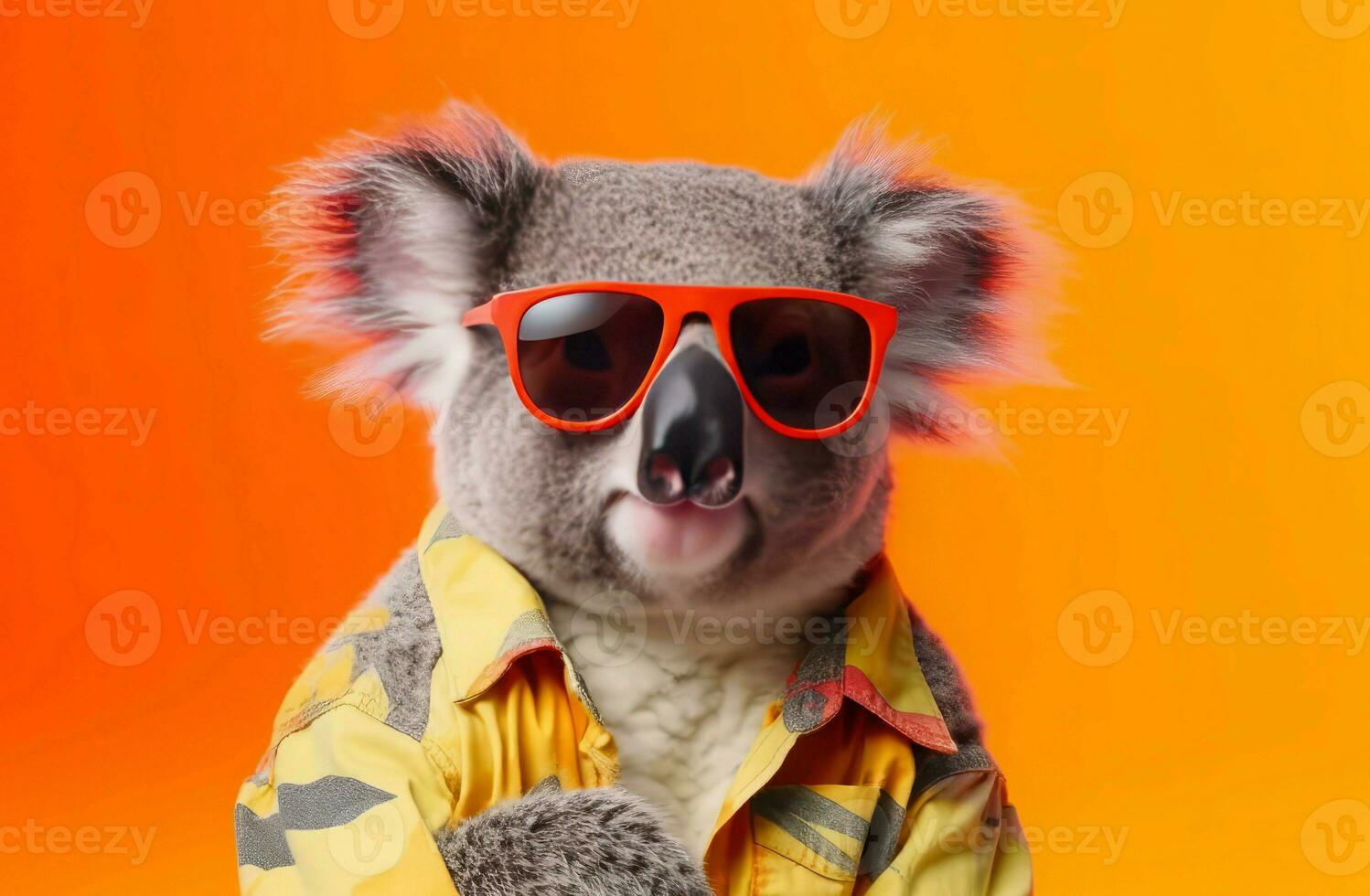 Cute colorful koala sunglasses. Generate Ai photo