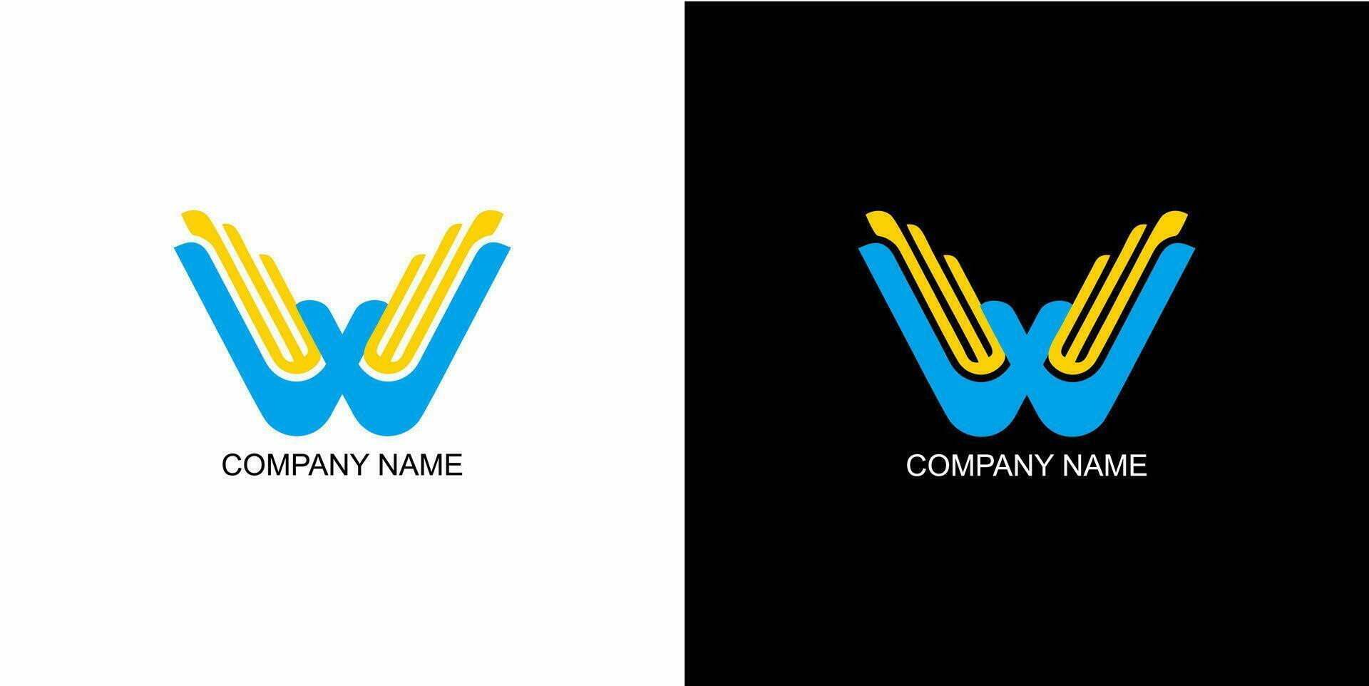 w conexión logo para red empresas vector