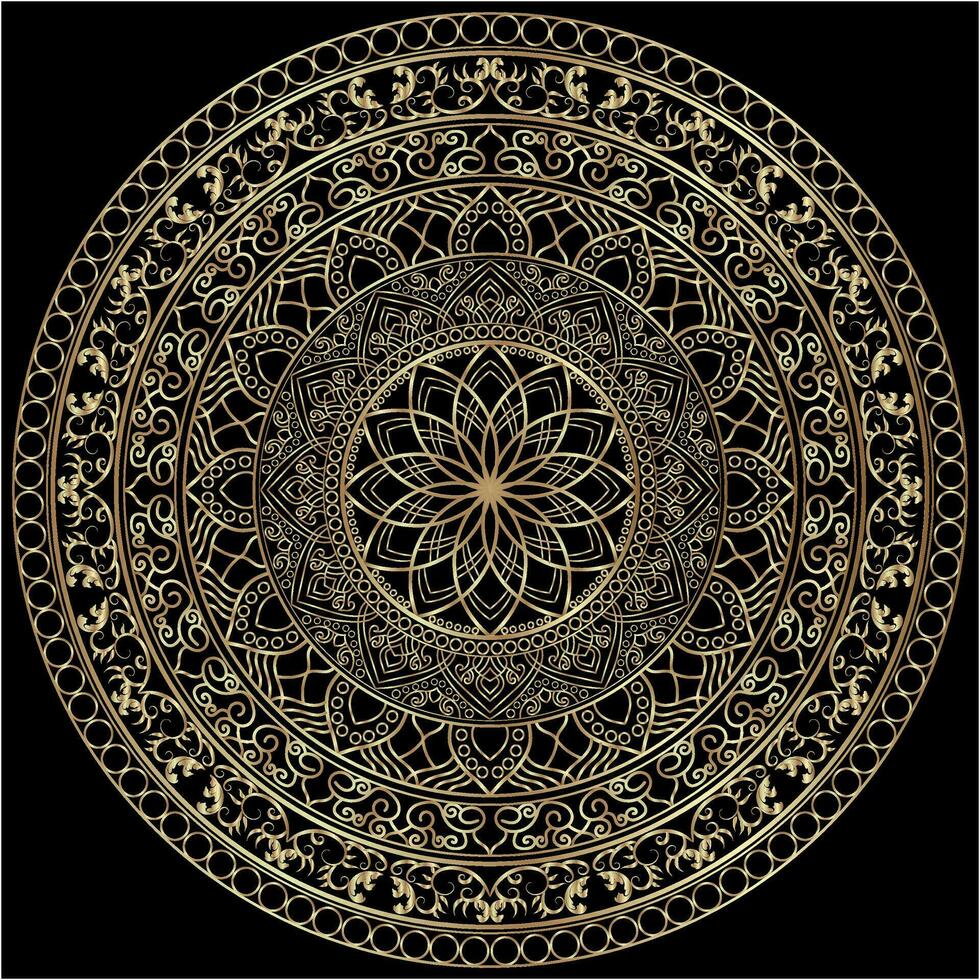 Mehndi Henna Drawing Circular Mandala pattern for tattoo, decoration premium product poster or painting. Decorative ornament in ethnic oriental style. Outline doodle hand draw illustration. vector