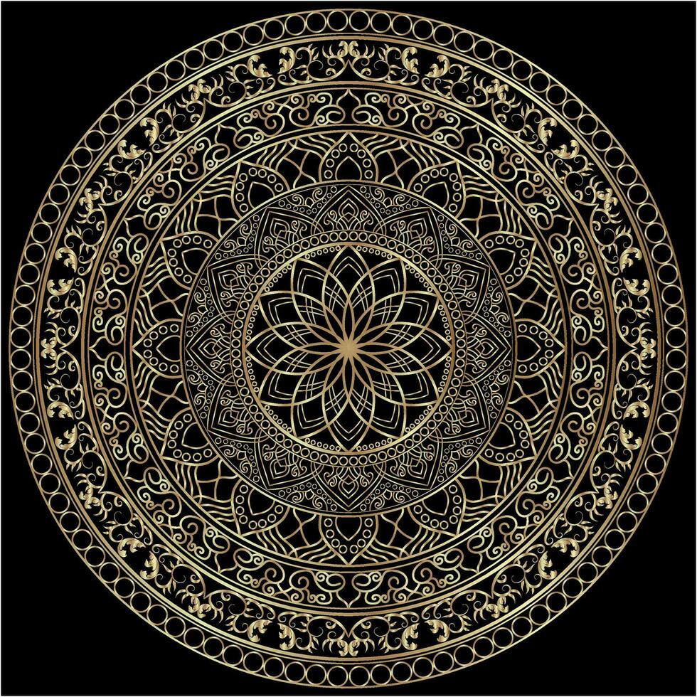 mehndi alheña dibujo circular mandala modelo para tatuaje, decoración prima producto póster o cuadro. decorativo ornamento en étnico oriental estilo. contorno garabatear mano dibujar ilustración. vector