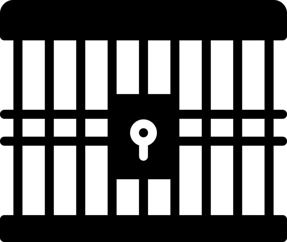 solid icon for jail vector