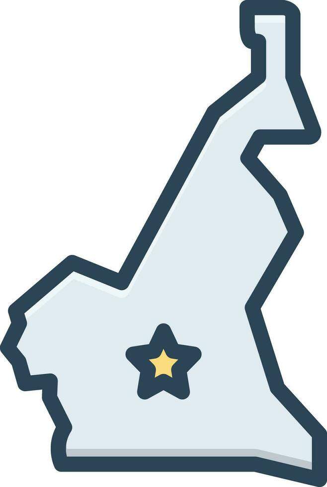 color icon for cameroon vector