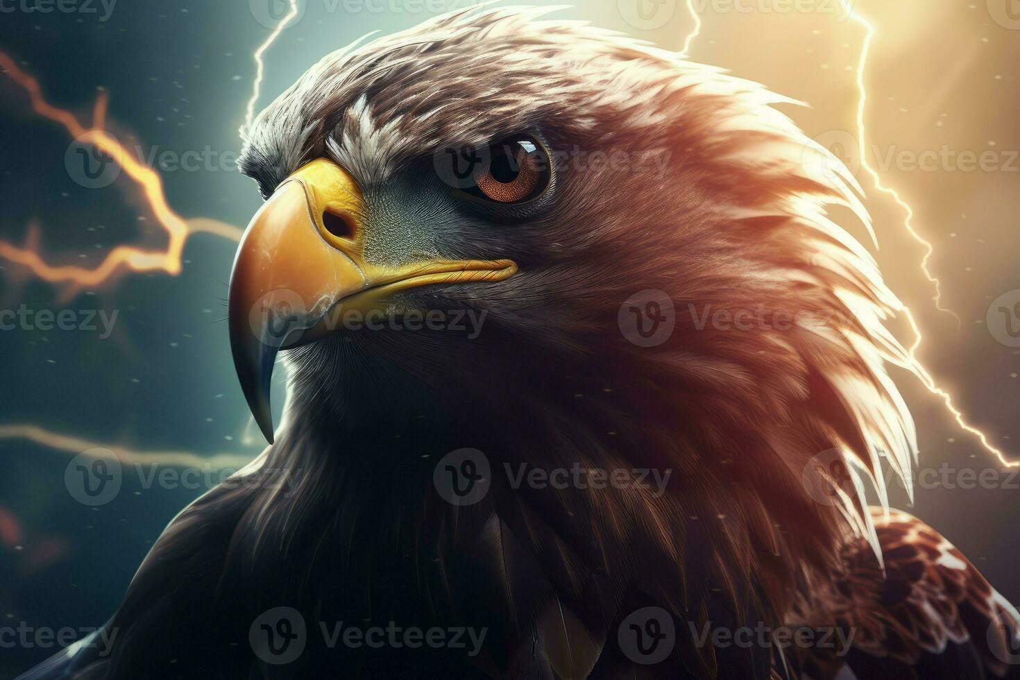 Eagle from light. Generate Ai photo
