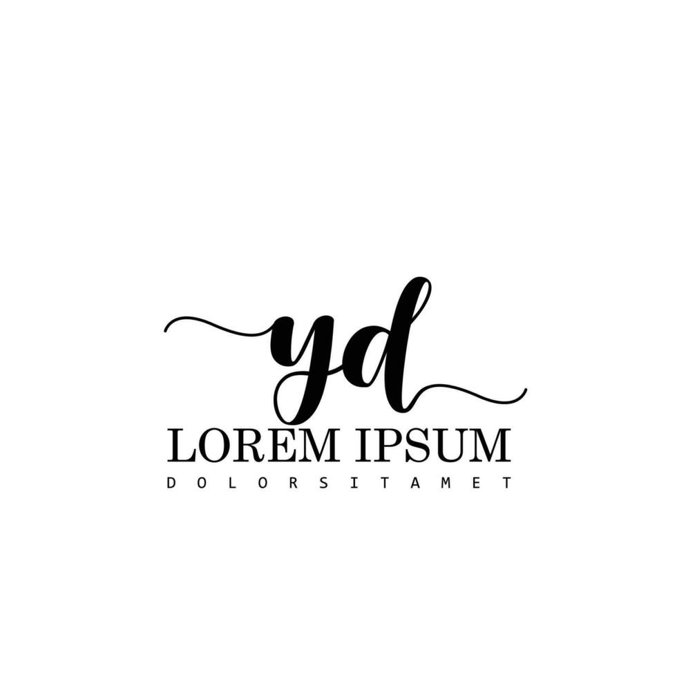 YD Initial Handwriting Template Design vector