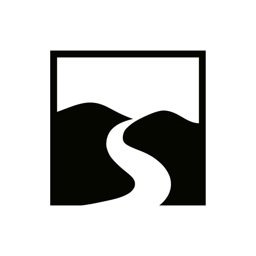 vector flat style creek silhouette logo