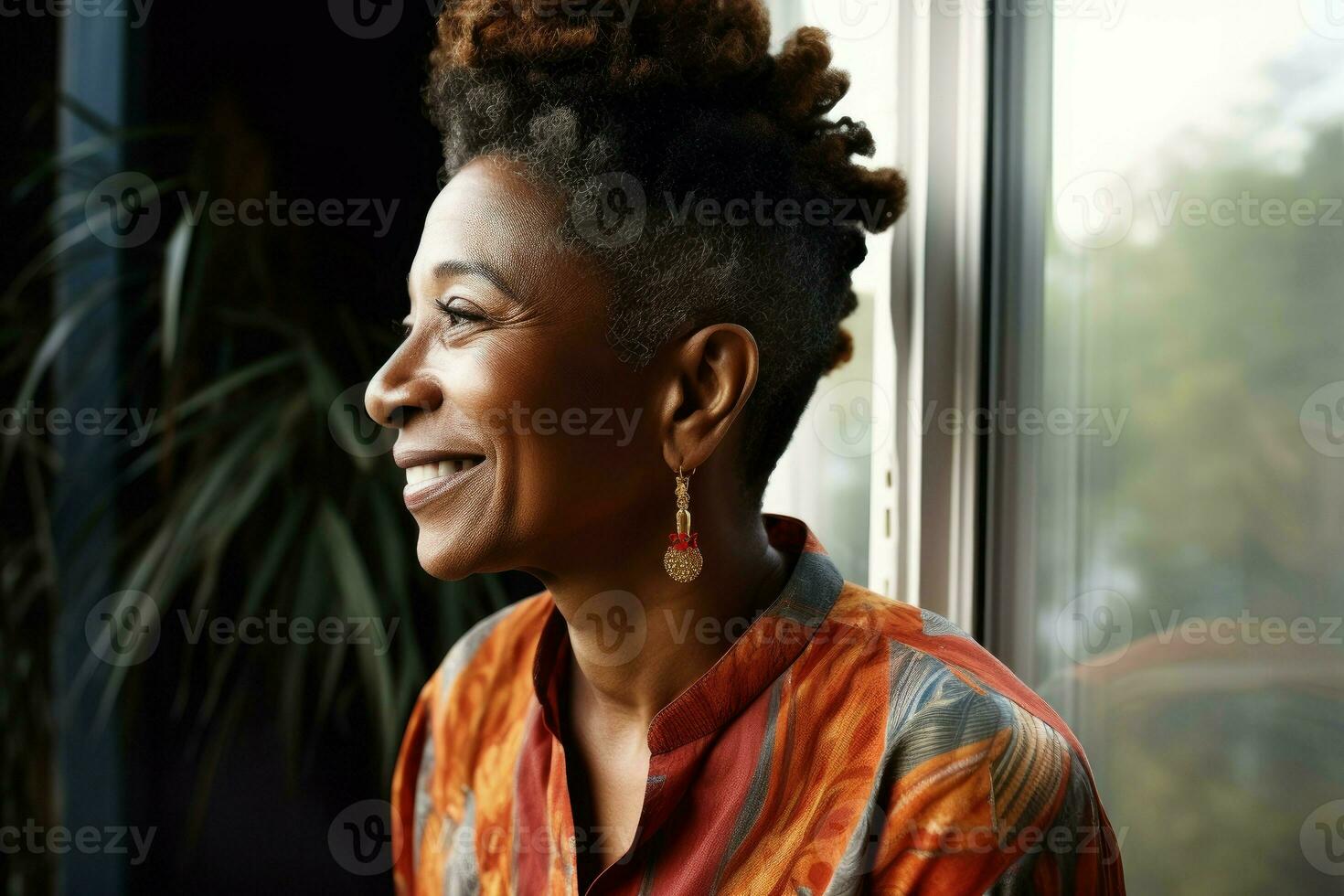 Mature black woman. Generate Ai photo