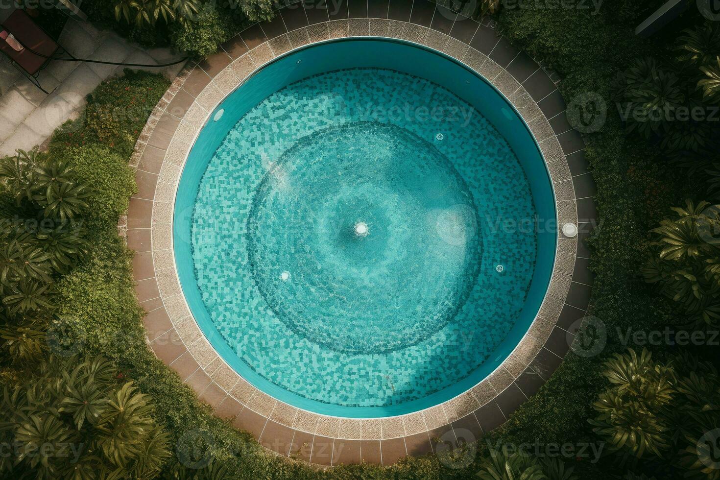 circulo piscina. generar ai foto