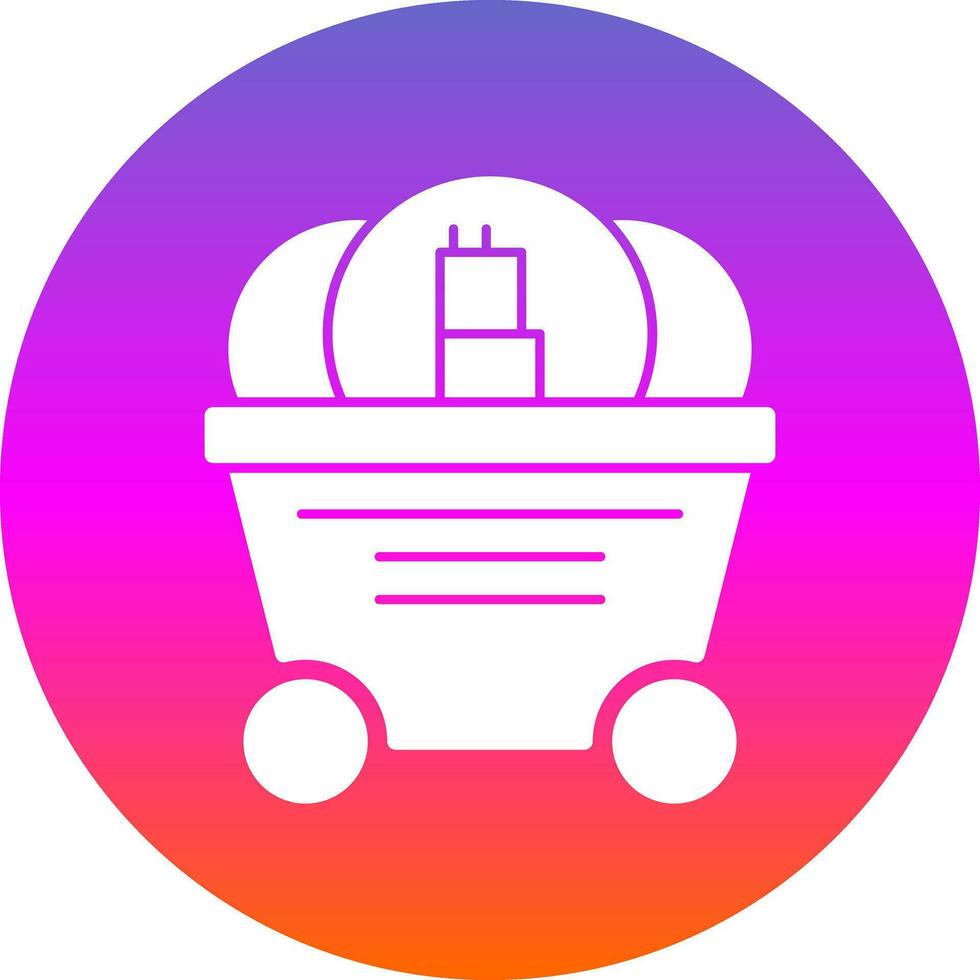 Mine cart Vector Icon Design