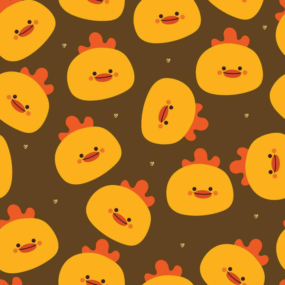 seamless pattern cartoon chick. cute animal wallpaper for textile, gift wrap paper vector