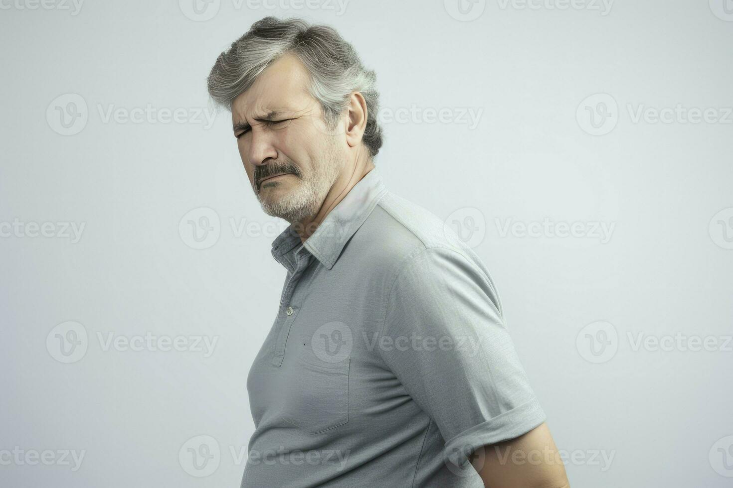 Mature man sufering. Generate Ai photo