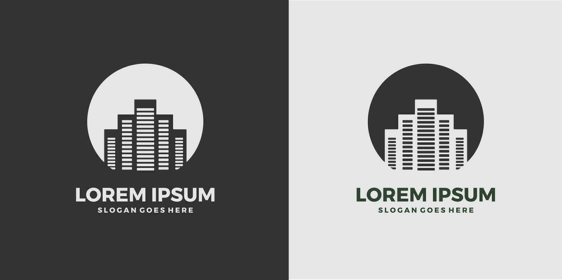 building city real estate logo element, realty property investment logo design Free Vector
