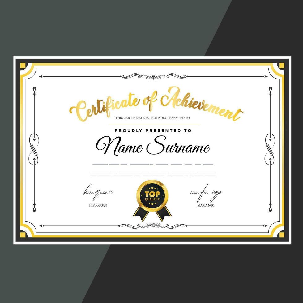 elegant blue and gold diploma certificate template vector