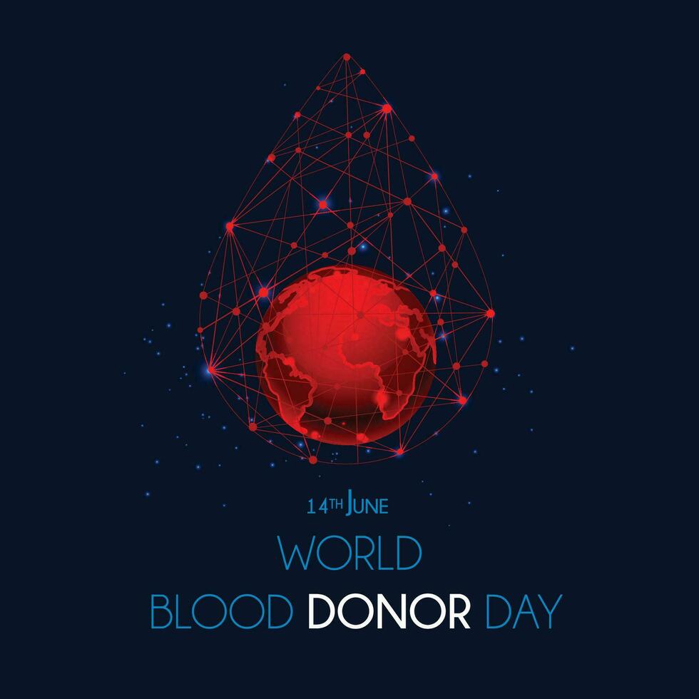 World Blood Donor Day vector background. Awareness poster with red paper cut blood drop. 14 june. Hemophilia day concept