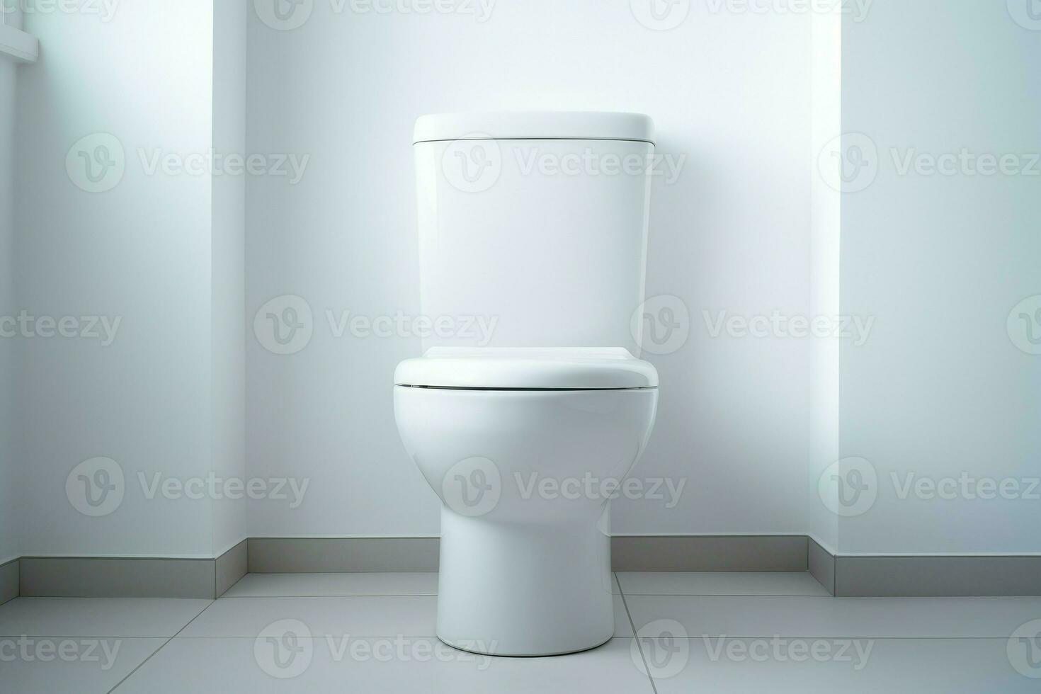 White minimalist toilet. Generate Ai photo