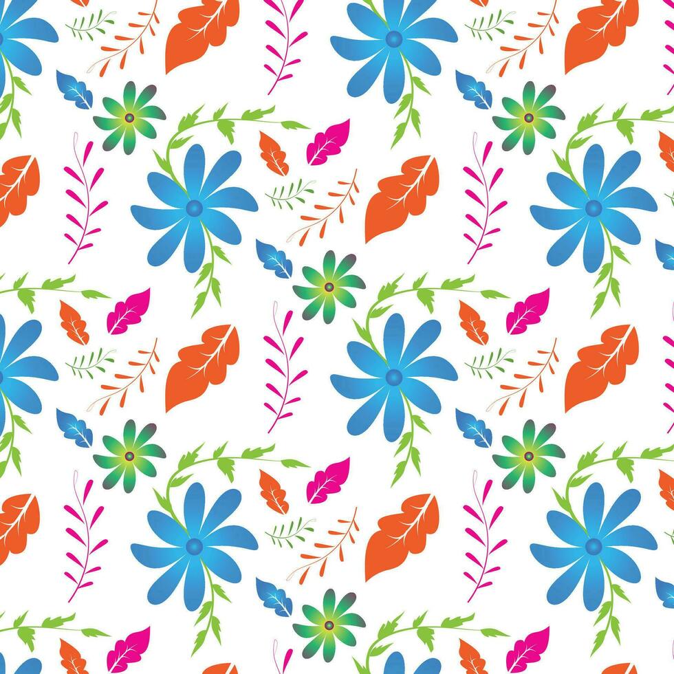 Modern floral repeat patterns for print. vector