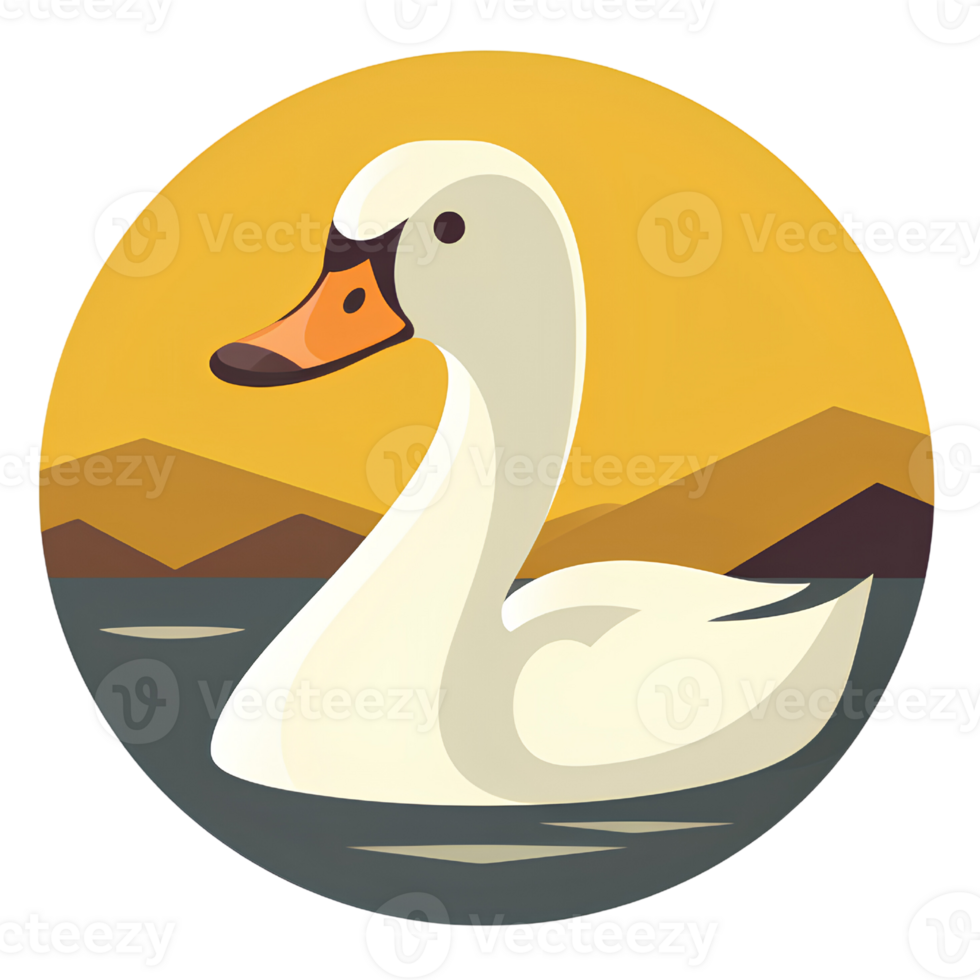 cartoon swan ai generative png