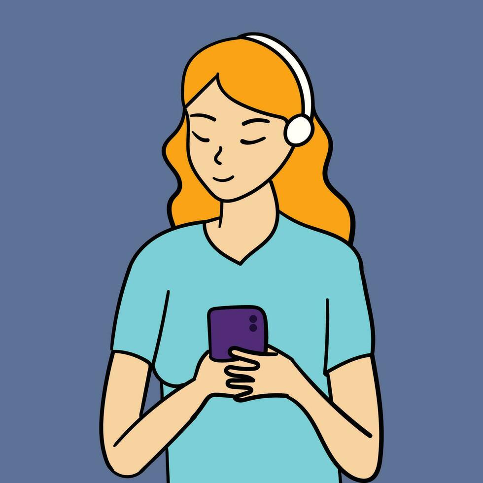 woman character texting flat design vector
