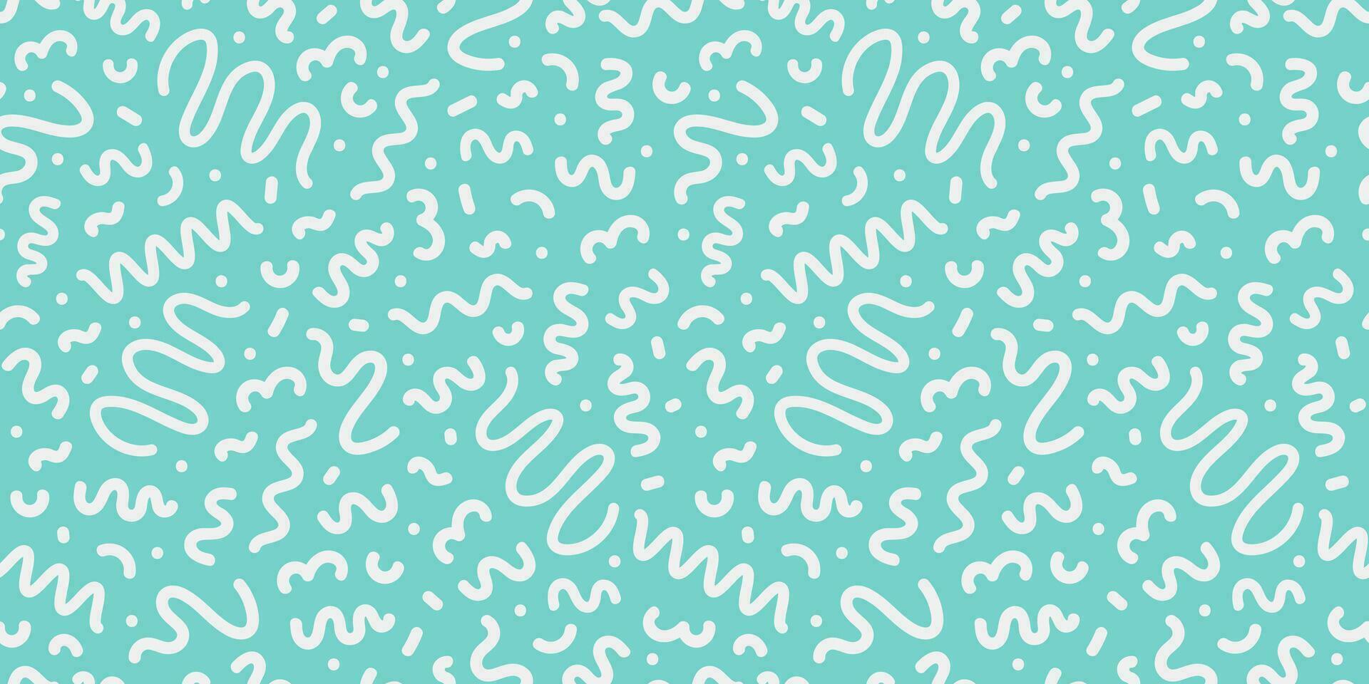 Abstract seamless pattern of the 80s 90s with geometric figures and doodles. Vector childrens background in Memphis style