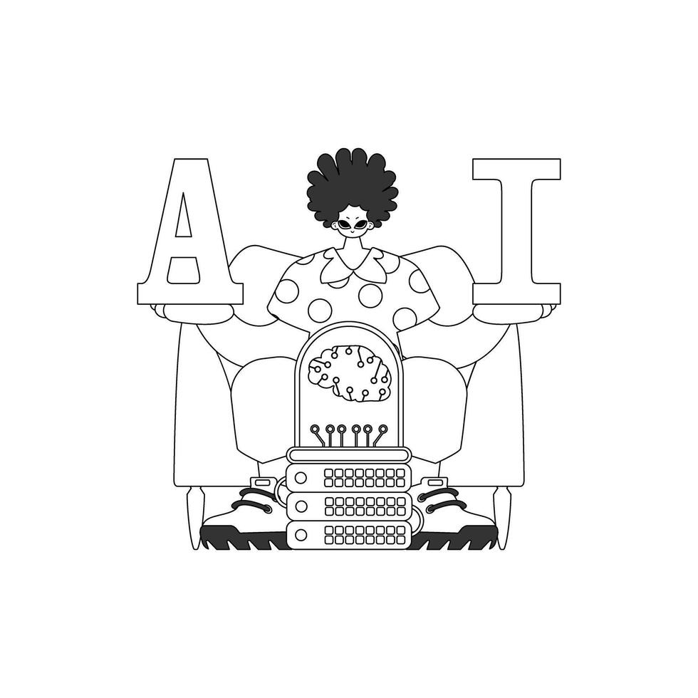 él tiene ai en su agarrar un representación de ai en lineal vector formar