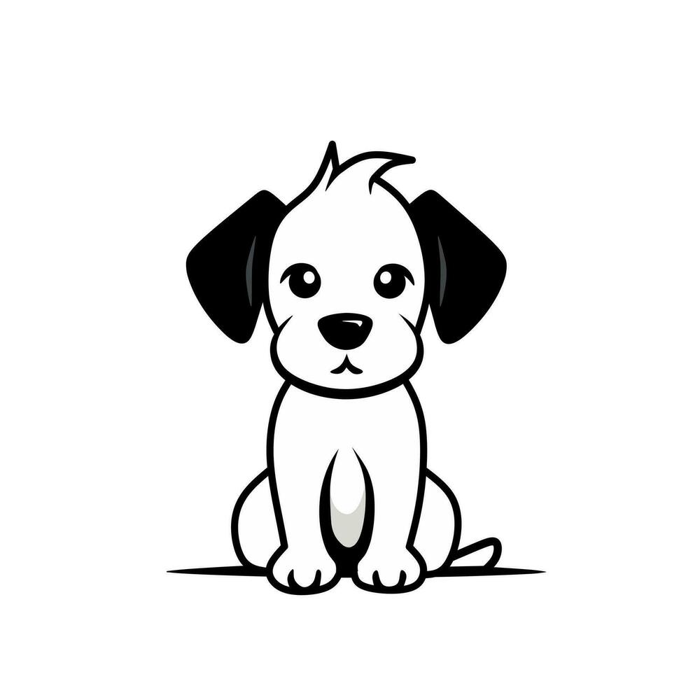 White dog illustration clipart design on a white background vector