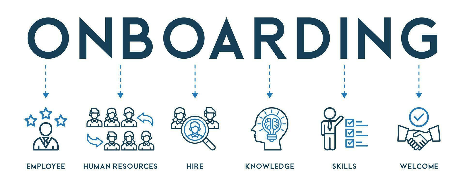 Onboarding icon - vector illustration . Onboarding, human resources, hire, behavior, welcome, knowledge, skill, infographic, template, presentation, concept, banner, pictogram, icon set