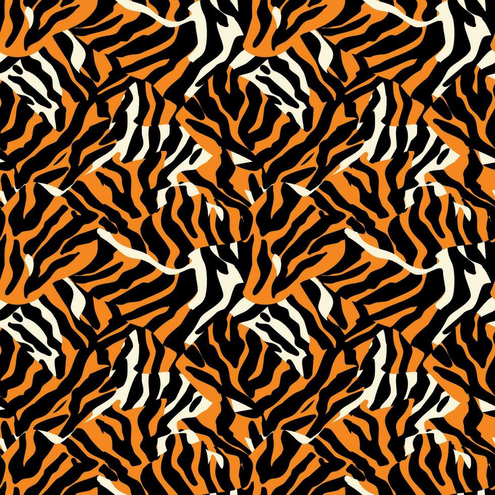 Seamless texture of Abstract Tiger skin perfect for any artwork, wallpaper or any printing. vector