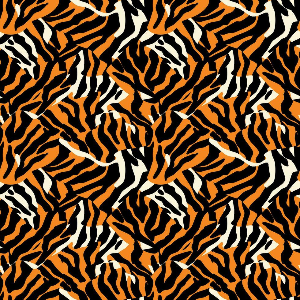 sin costura textura de resumen Tigre piel Perfecto para ninguna obra de arte, fondo de pantalla o ninguna impresión. vector