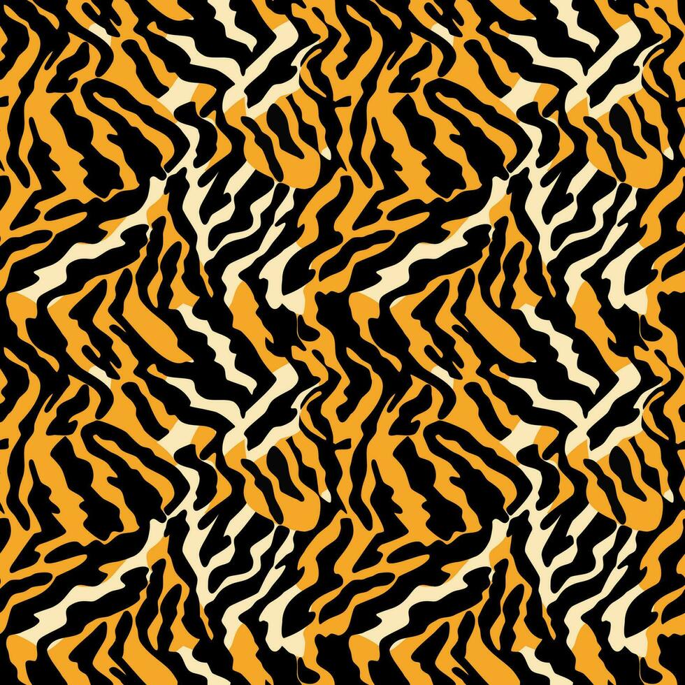 Seamless Tiger fur texture with abstract modern  design perfect for any printed artwork, wallpaper. vector