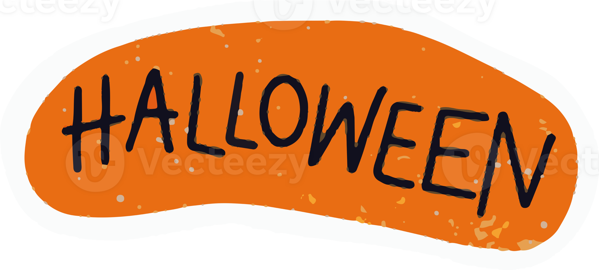 Halloween hand drawn text sticker decortaion, png file no background