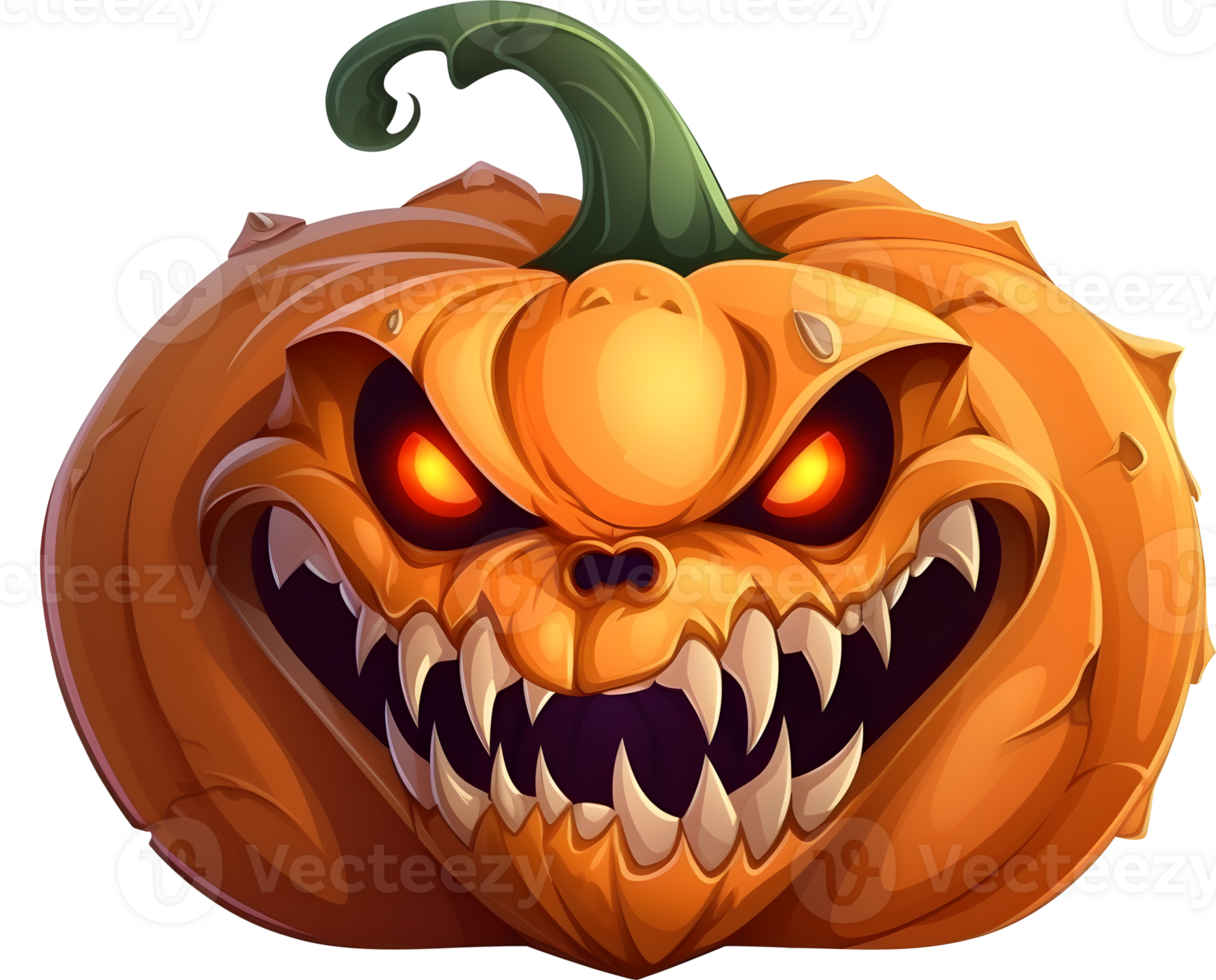 de miedo Víspera de Todos los Santos calabaza jack-o-lantern, ai generado, png archivo No antecedentes