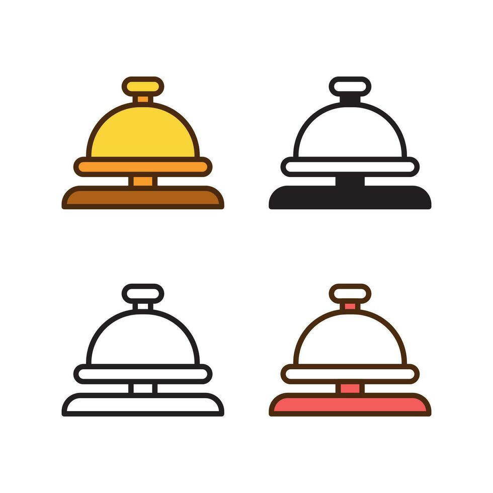 reception bell icon in 4 style flat, glyph, outline, duotone vector