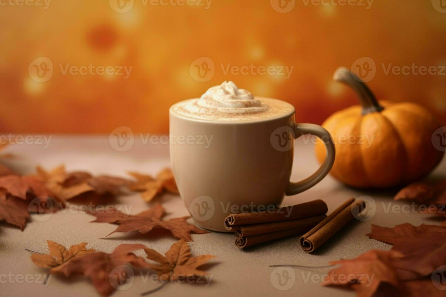 Pumpkin spice late leaves flavor. Generate Ai photo