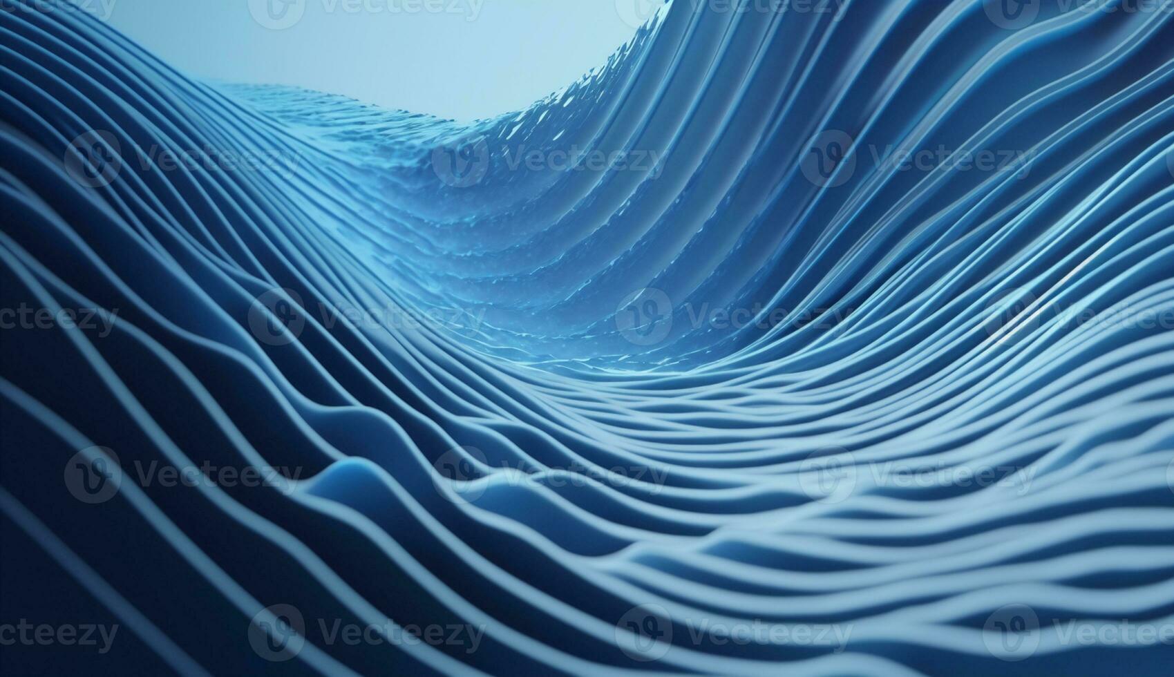 Abstract Blue Waves and Lines with Space for Text AI Generated photo