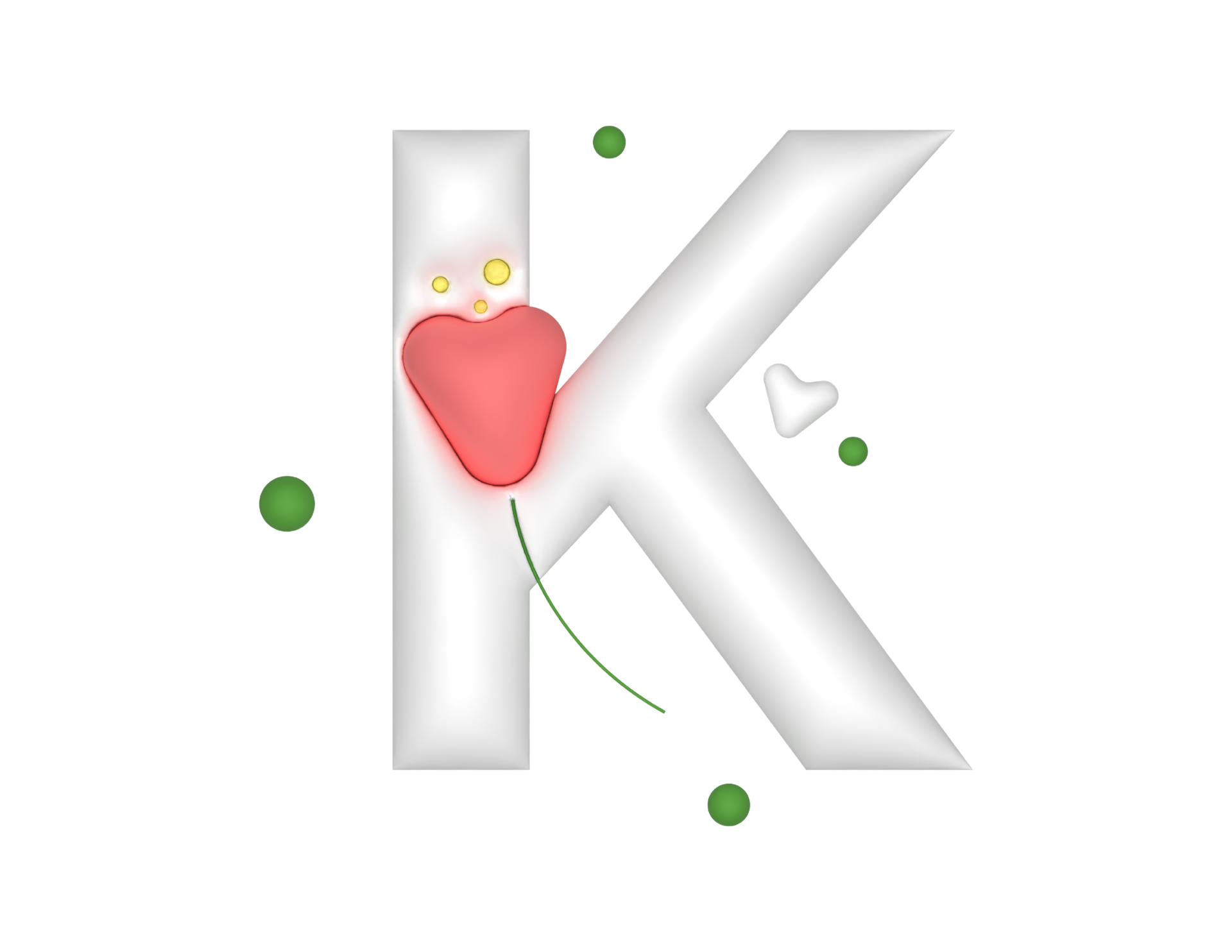 flat floral 3d K letter 28701562 PNG