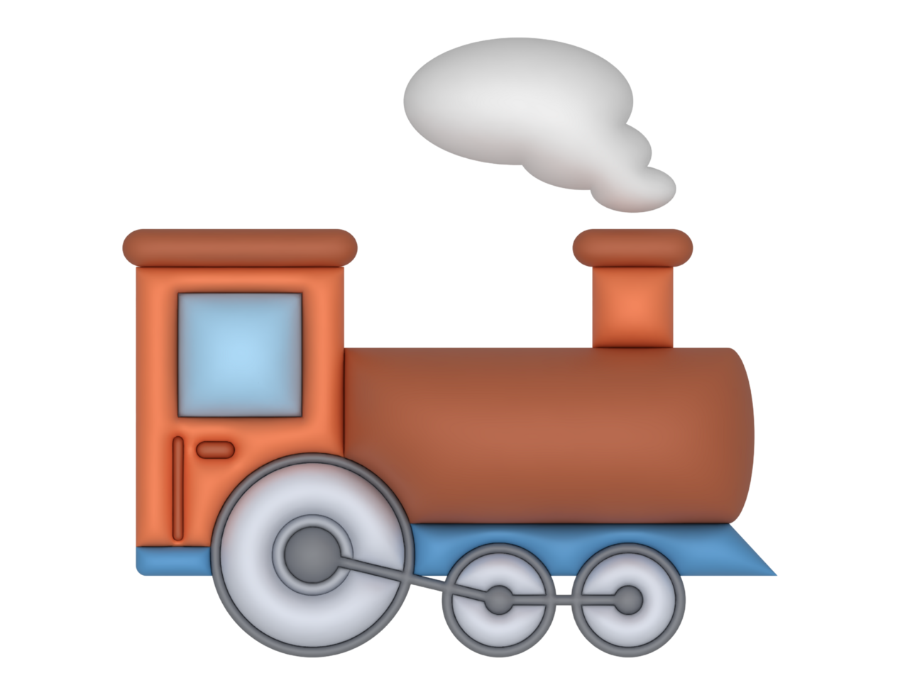 3d vintage train on a transparent background png