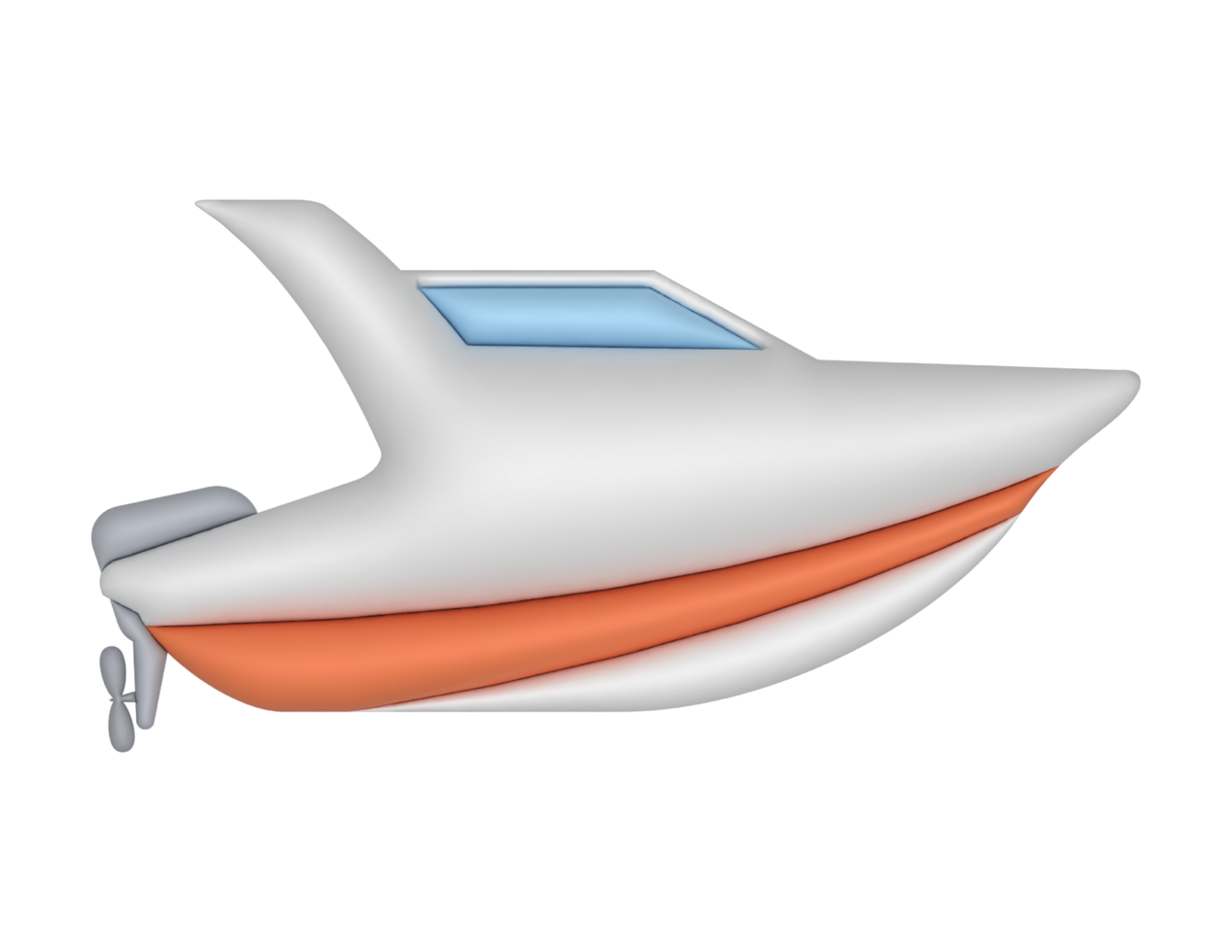 3d Sea boat on a transparent background png