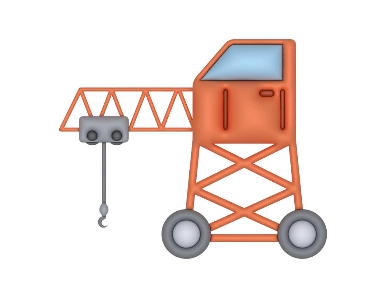 3d wheel crane on a transparent background png