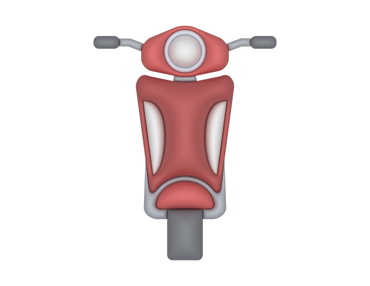 3d Red vintage scooter on a transparent background png