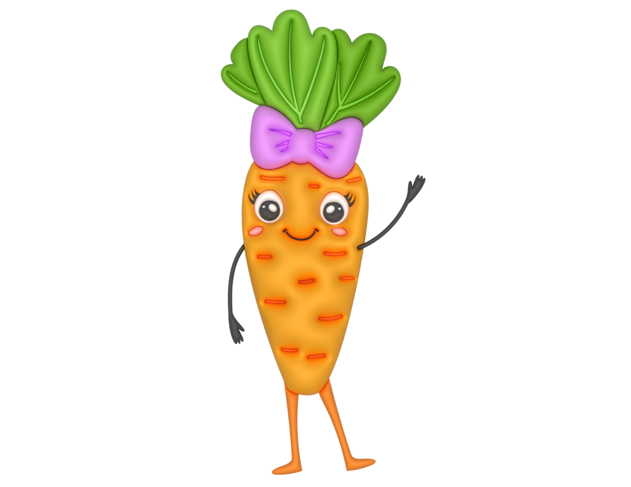 3d Funny carrot png