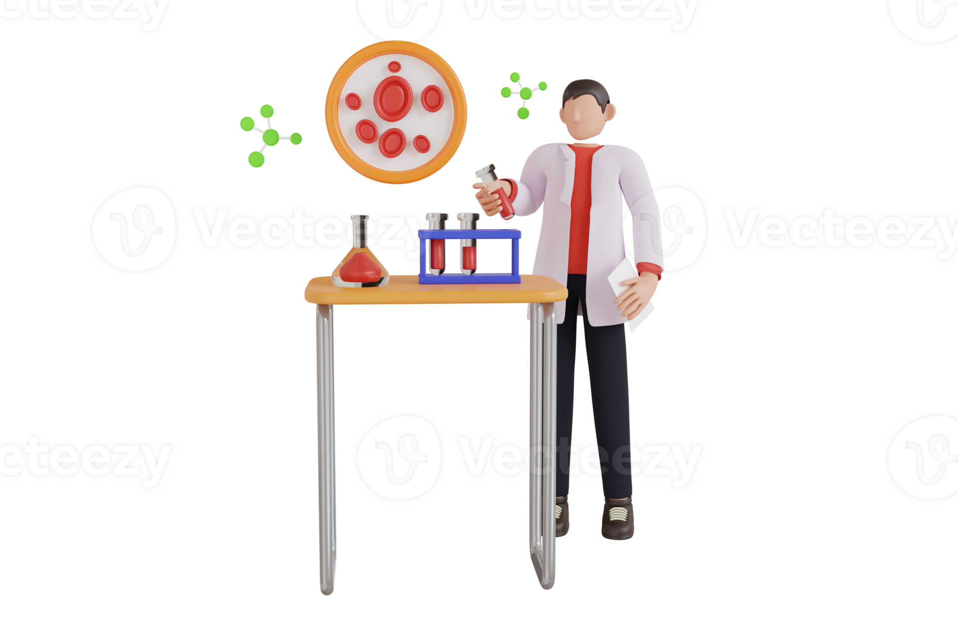 Doctor or scientist doing biochemical test analyses. Blood research