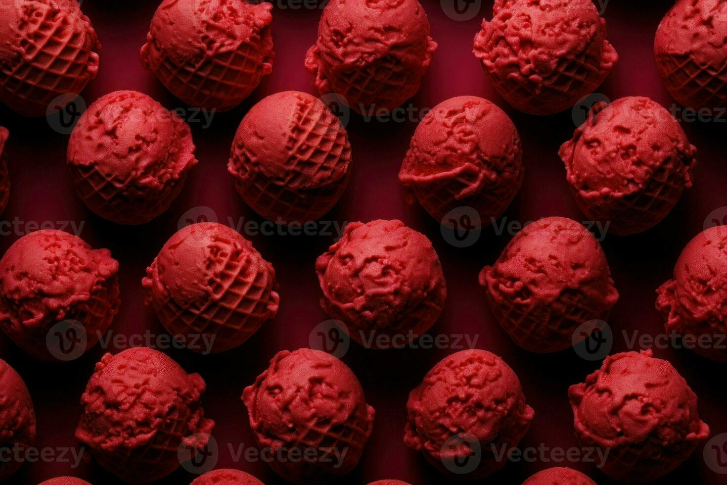 Red ice cream. Generate Ai photo