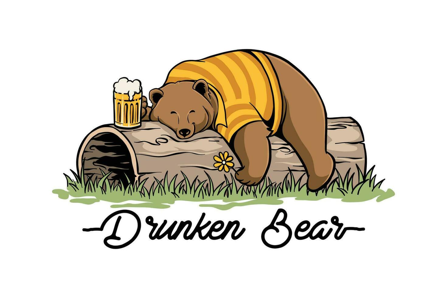 vector ilustración de un oso Bebiendo cerveza. increíble mascota para logo o camiseta.