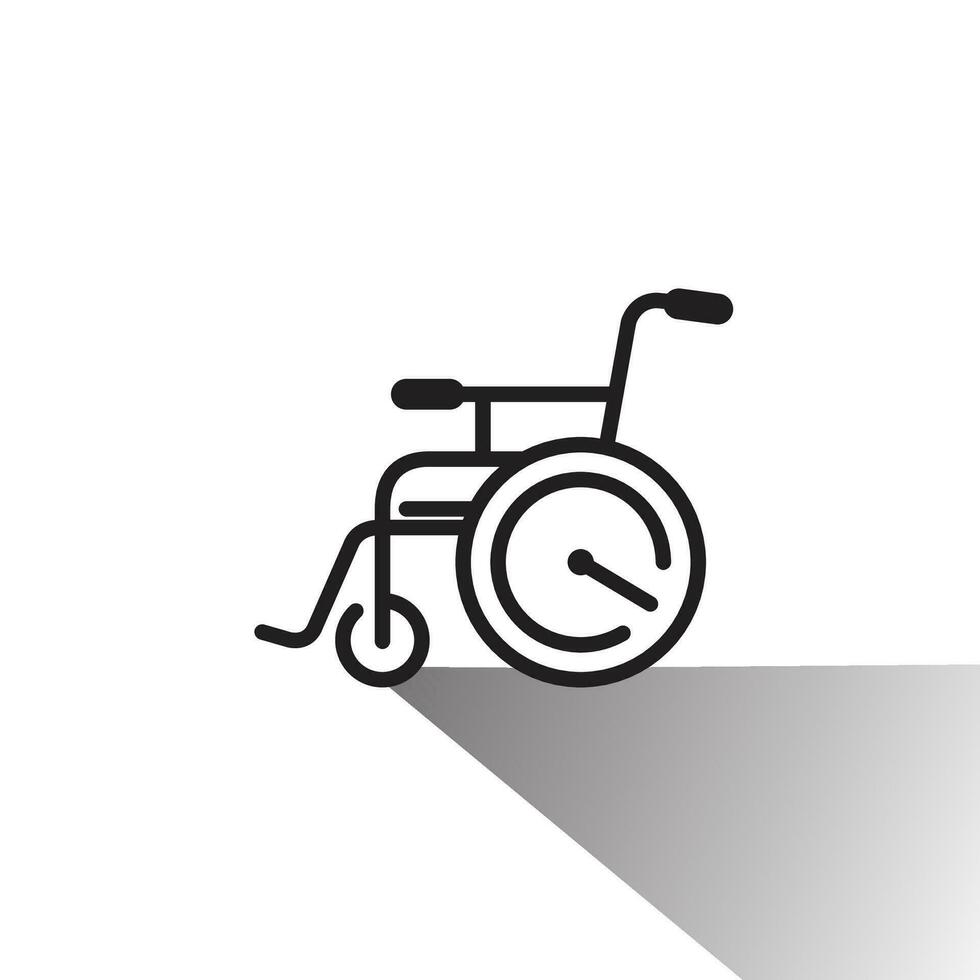 Wheelchair flat icon. Vector wheelchair icon on white background. Line with Editable Stroke